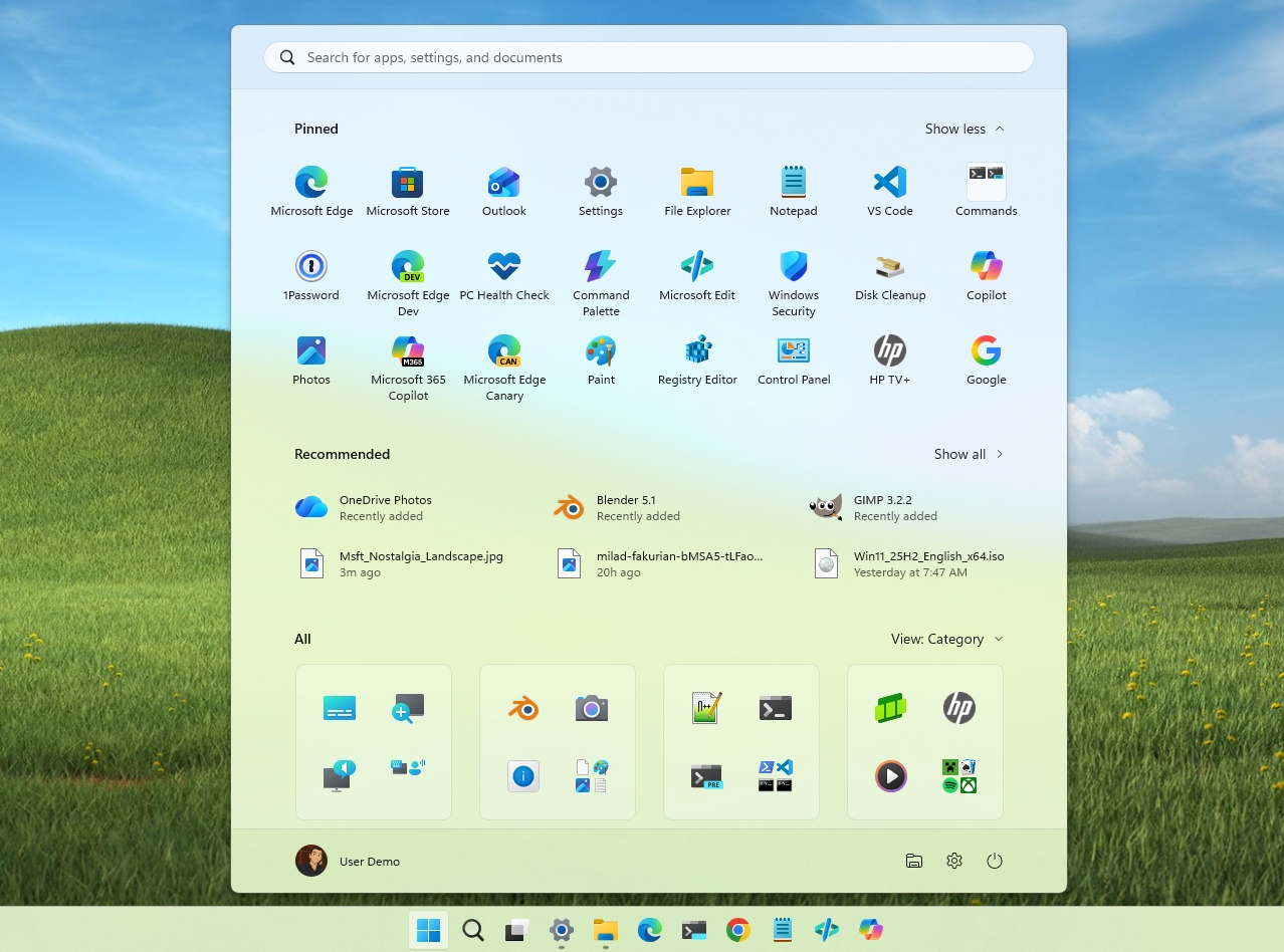 Windows 11 Start menu