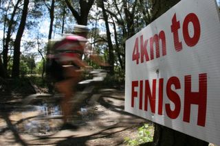 Four kilometers to go at the Highland Fling
