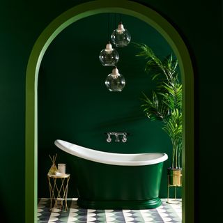 Dark green bathroom