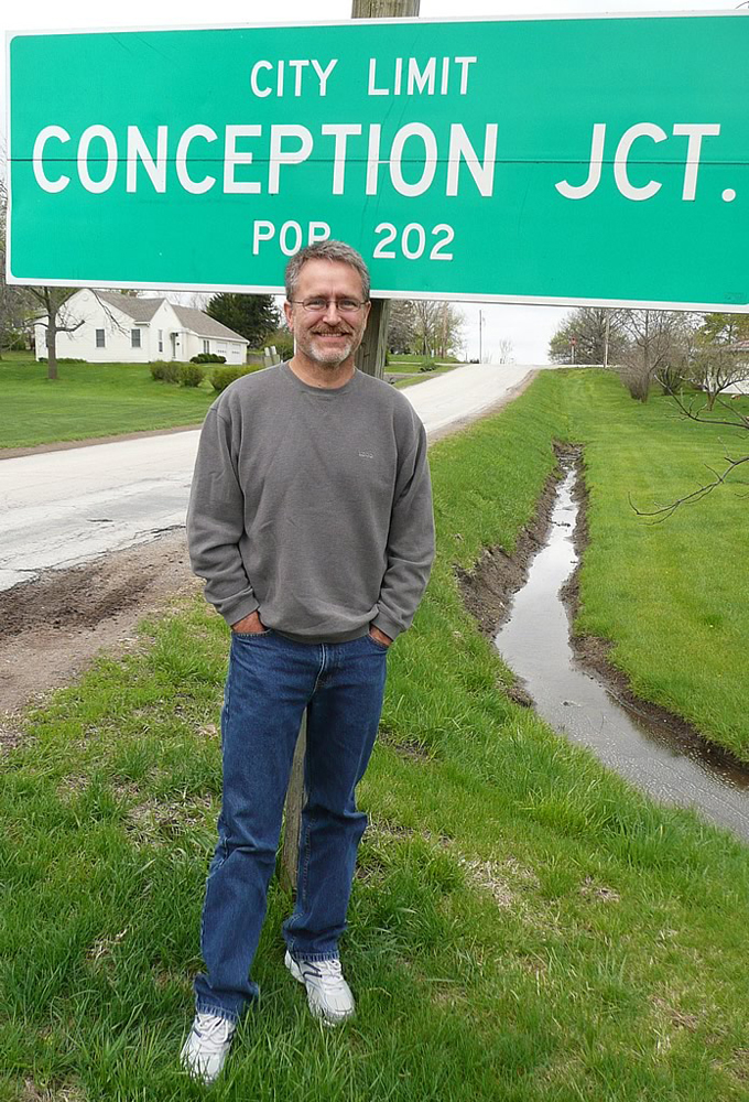 Karl Aston (above), the first hunter in the field, has donated a polished slice of the Conception Junction meteorite to the Earth and Planetary Sciences department. It is currently on display in the department’s museum, together with several other Missouri meteorites also donated by Aston.