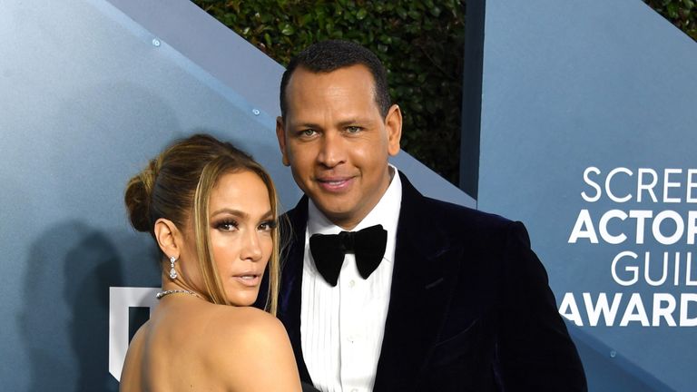 Jennifer Lopez and Alex Rodriguez arrives at the 26th Annual Screen Actors Guild Awards