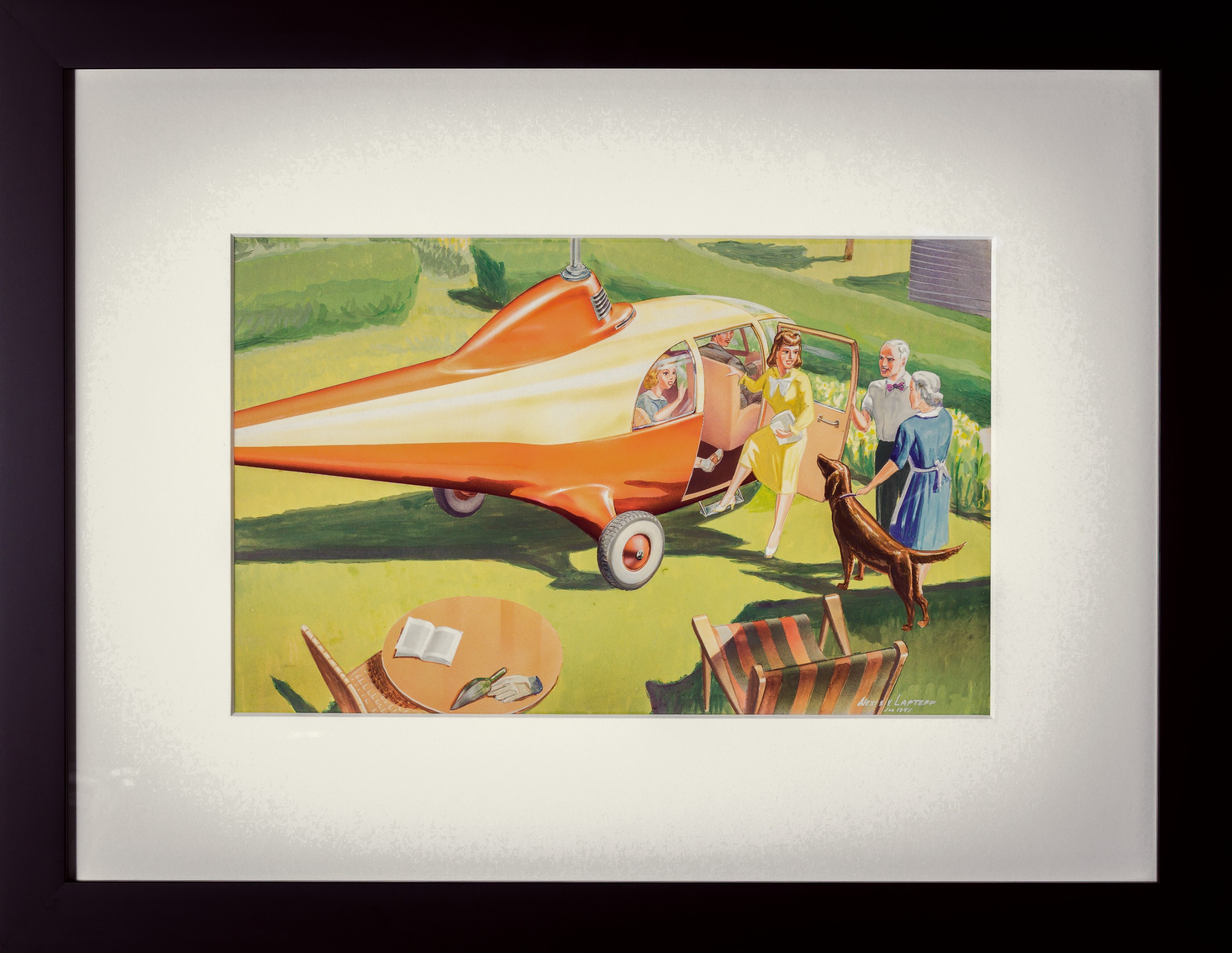 Alexis V. Lapteff, Family Departing Visit with Grandparents in their Commuter Helicopter, 1947