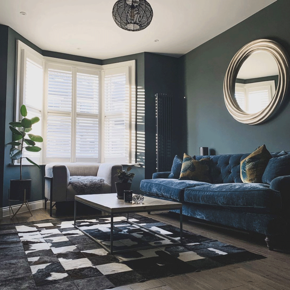 A DIYer shares her stunning charcoal blue living room makeover Ideal Home