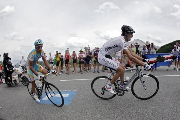 Andy Schleck (Saxo Bank) and defending Tour champion Alberto Contador (Astana) put on an impressive display of climbing.