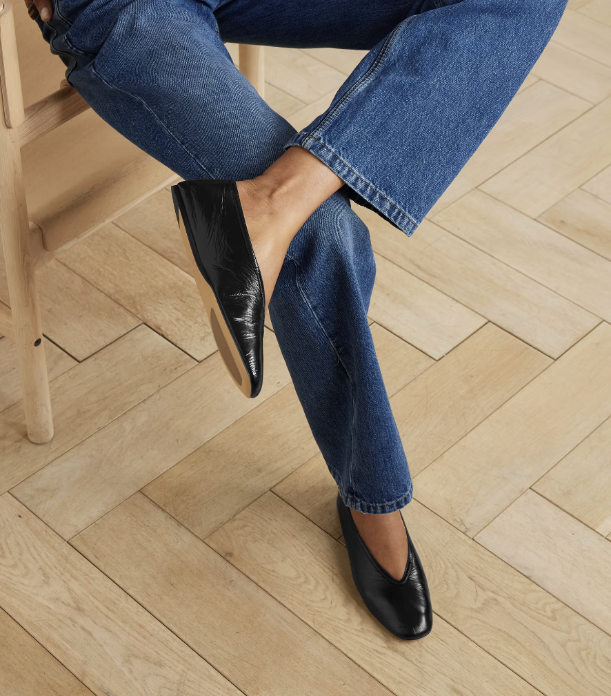 LE MONDE BERYL, Luna crinkled-leather ballet flats