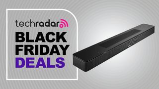 Bose smart soundbar on gray background