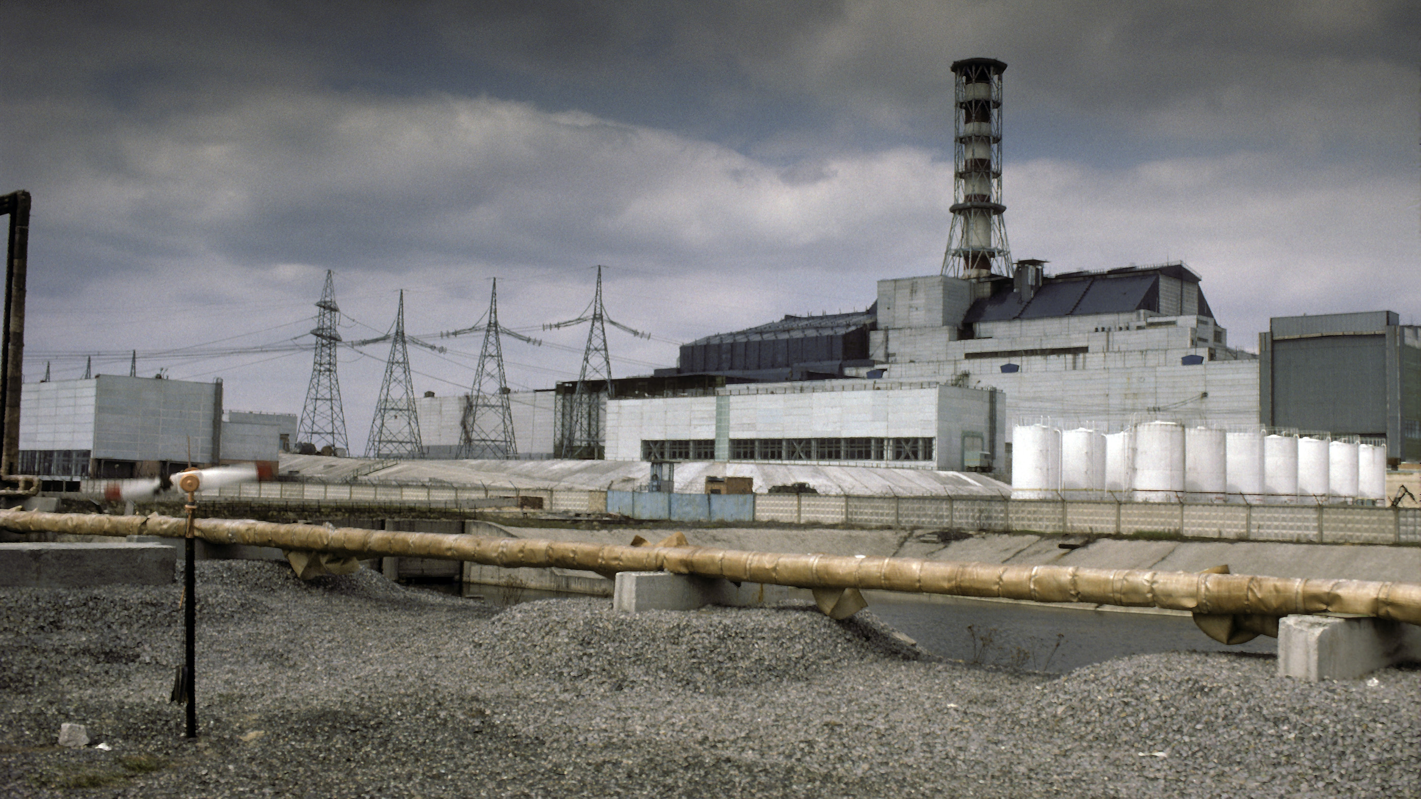 The damaged Chernobyl nuclear reactor, site of one of the worst nuclear accidents in history, in April, 1986