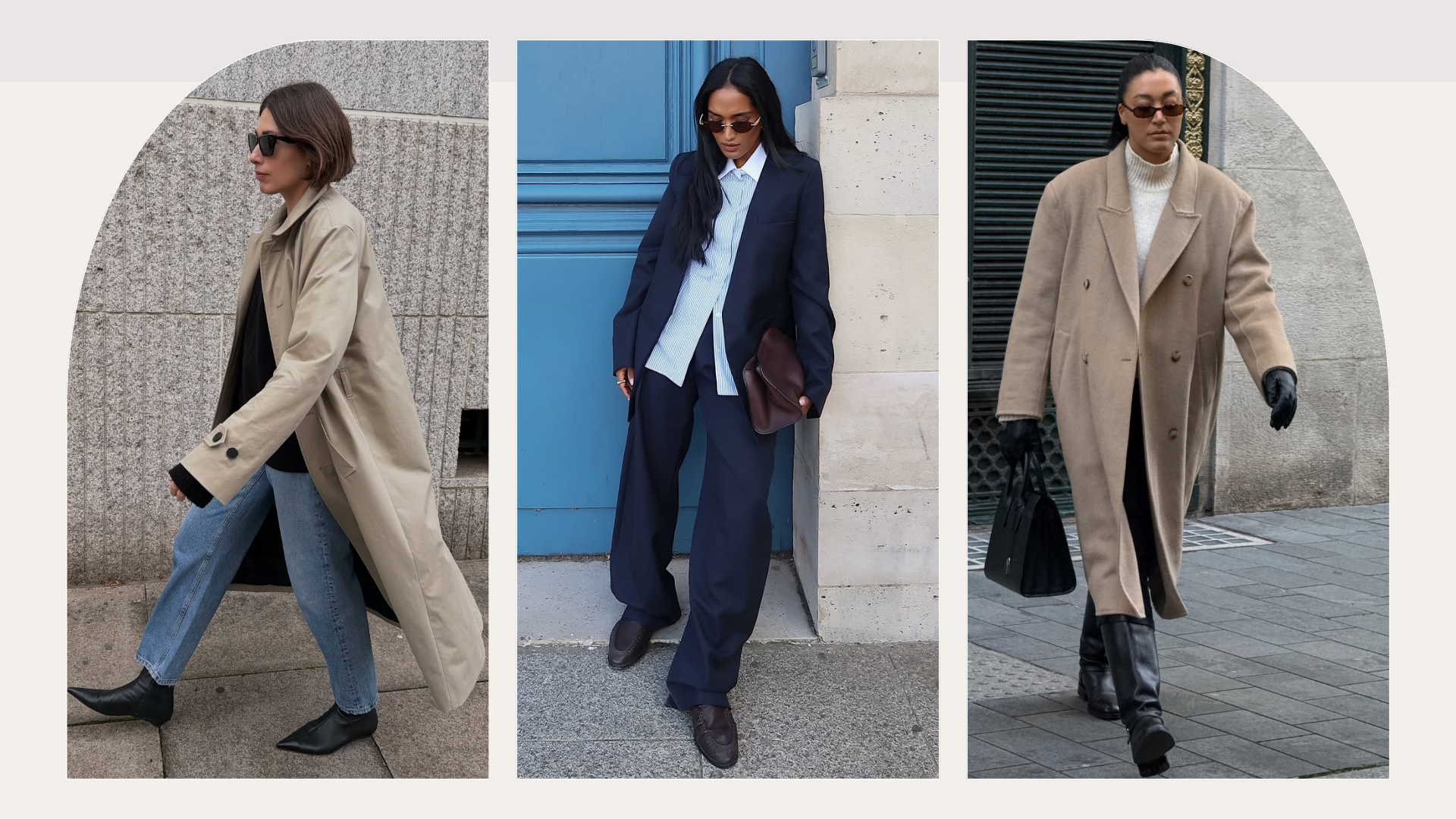 Influencers Tegan Francis, Lucy Alston and Div Ravindran wearing anti-trend outfits. 