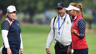 Alison Lee is informed her putt wasn't conceded at the 2015 Solheim Cup