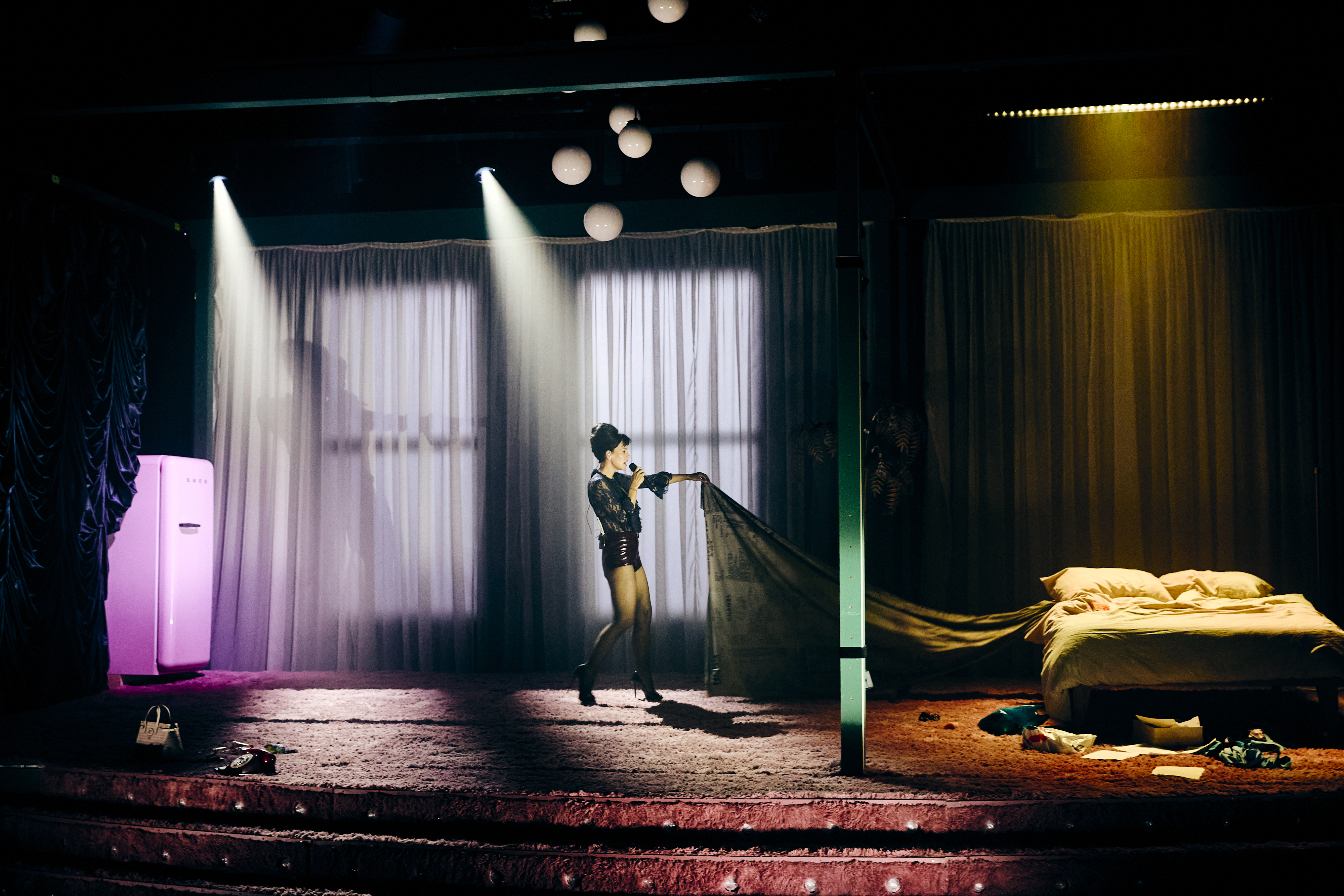 lily allen on stage during west end girl tour