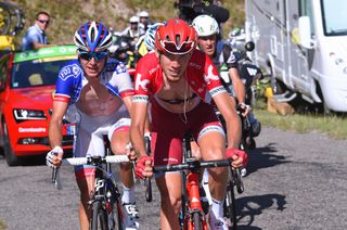 Ilnur Zakarin leading up the Colombier