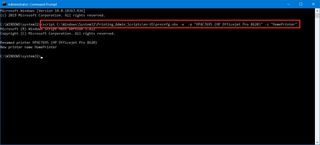 Command Prompt change printer name command