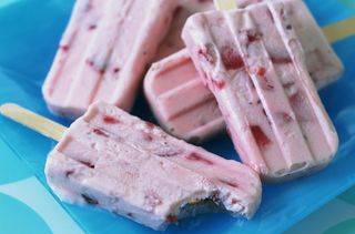 Milky strawberry lollies