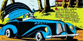 Batman's batmobile in the Golden Age comics