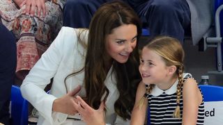 Catherine, Duchess of Cambridge and Princess Charlotte of Cambridge attend the Sandwell Aquatics Centre