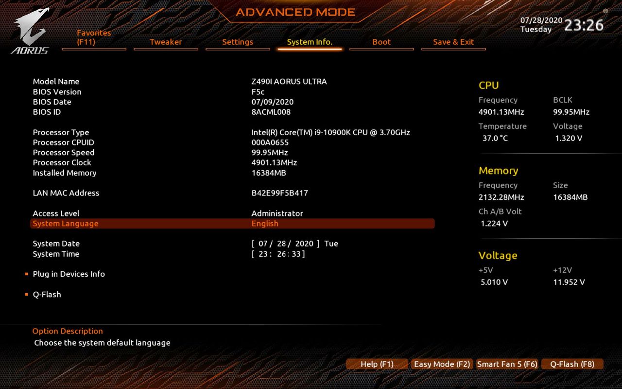 Gigabyte Z490I Aorus Ultra