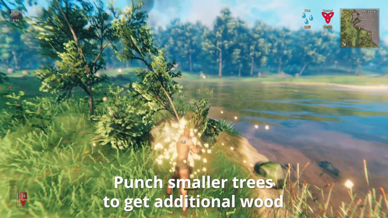 Valheim First Steps Punch Trees