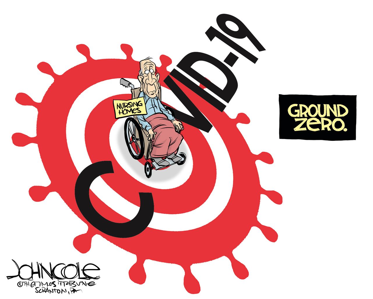 Editorial Cartoon U.S. ground zero of coronavirus war nursing homes most vulnerable