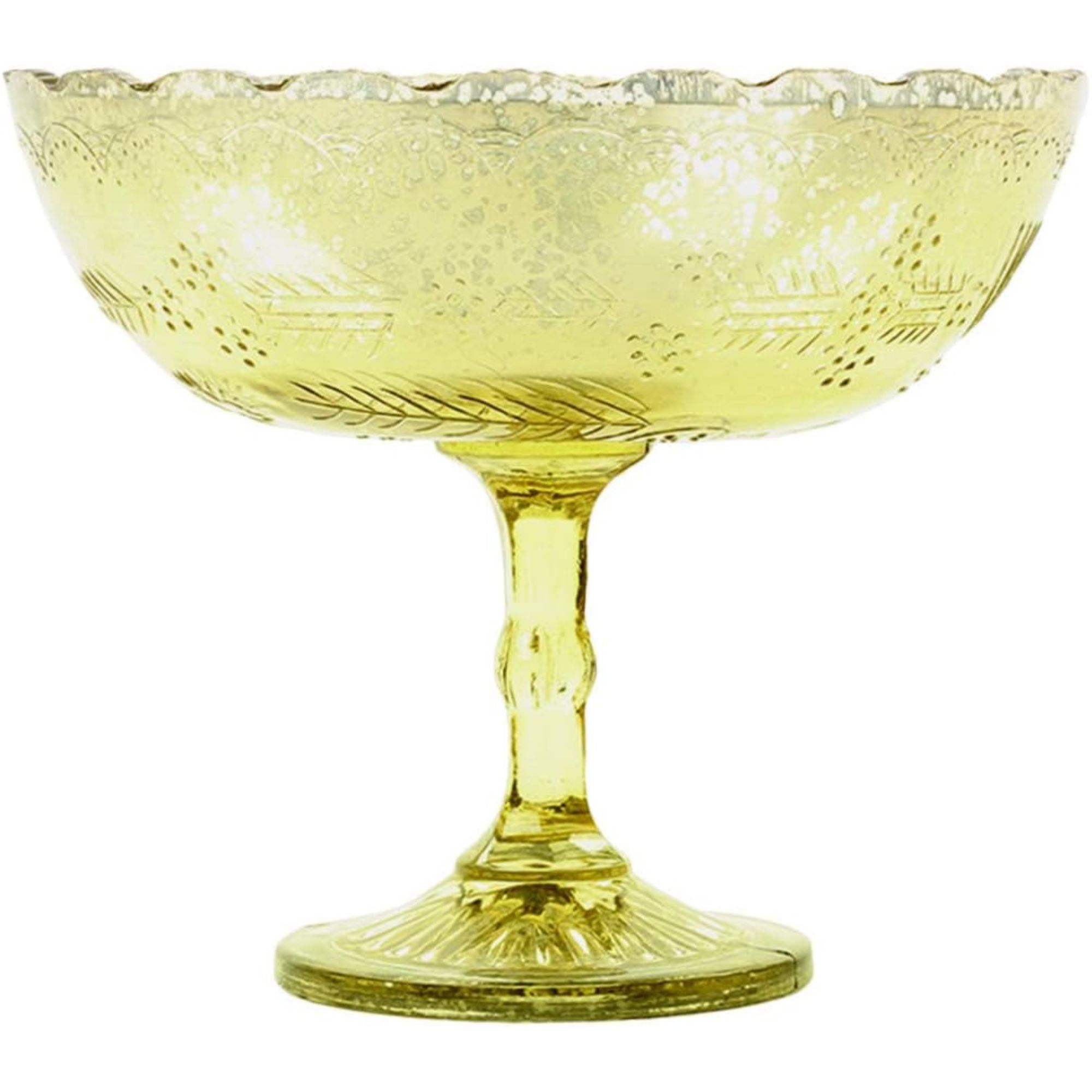 Antique Gold Glass Compote Bowl