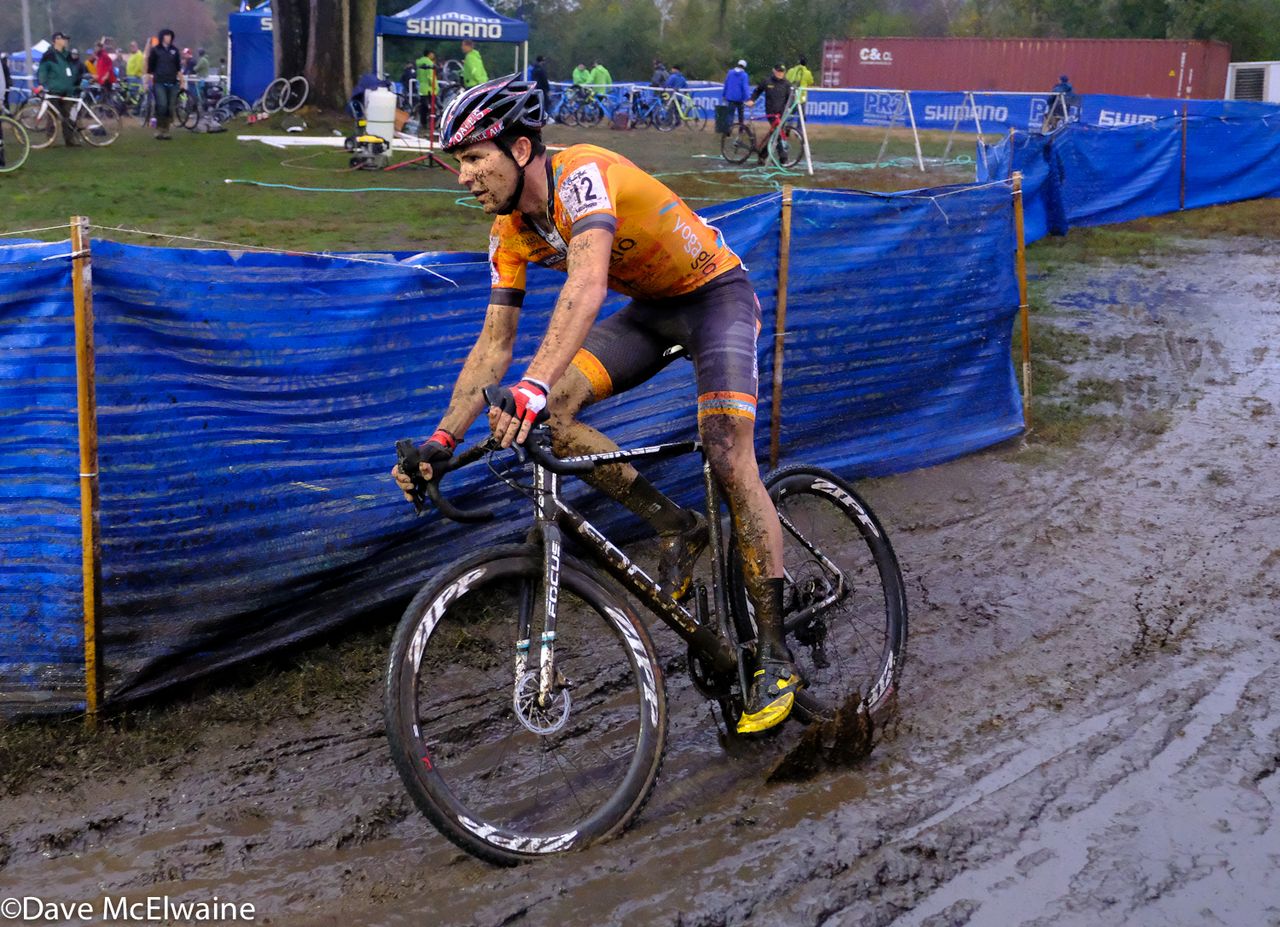 Yannick Eckmann (Boulder Cycle Sport) riding in the top ten during lap four
