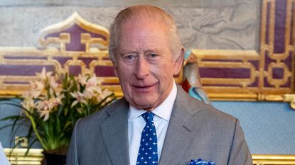 King Charles III meets with the Archbishop of Canterbury the Rt Revd Dame Sarah Mullally (not pictured) during an audience at Buckingham Palace on February 4, 2026 in London