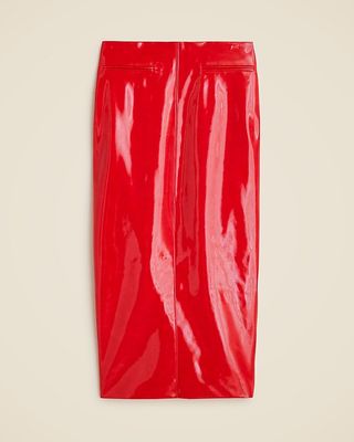 Christopher John Rogers X J.crew Front-Slit Skirt in Red Vinyl