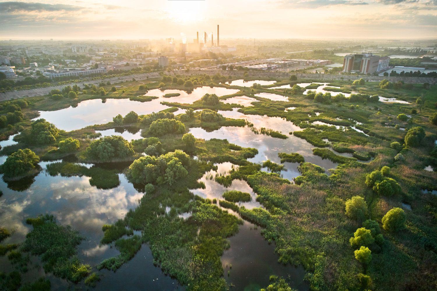 Shot using a DJI Air 2S drone, this view of an urban wetland is a breathtaking sight – and this kind of documentary aerial work isn't easy