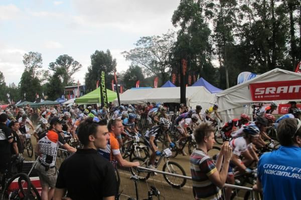 The start of the elite men's race in Pietermaritzburg