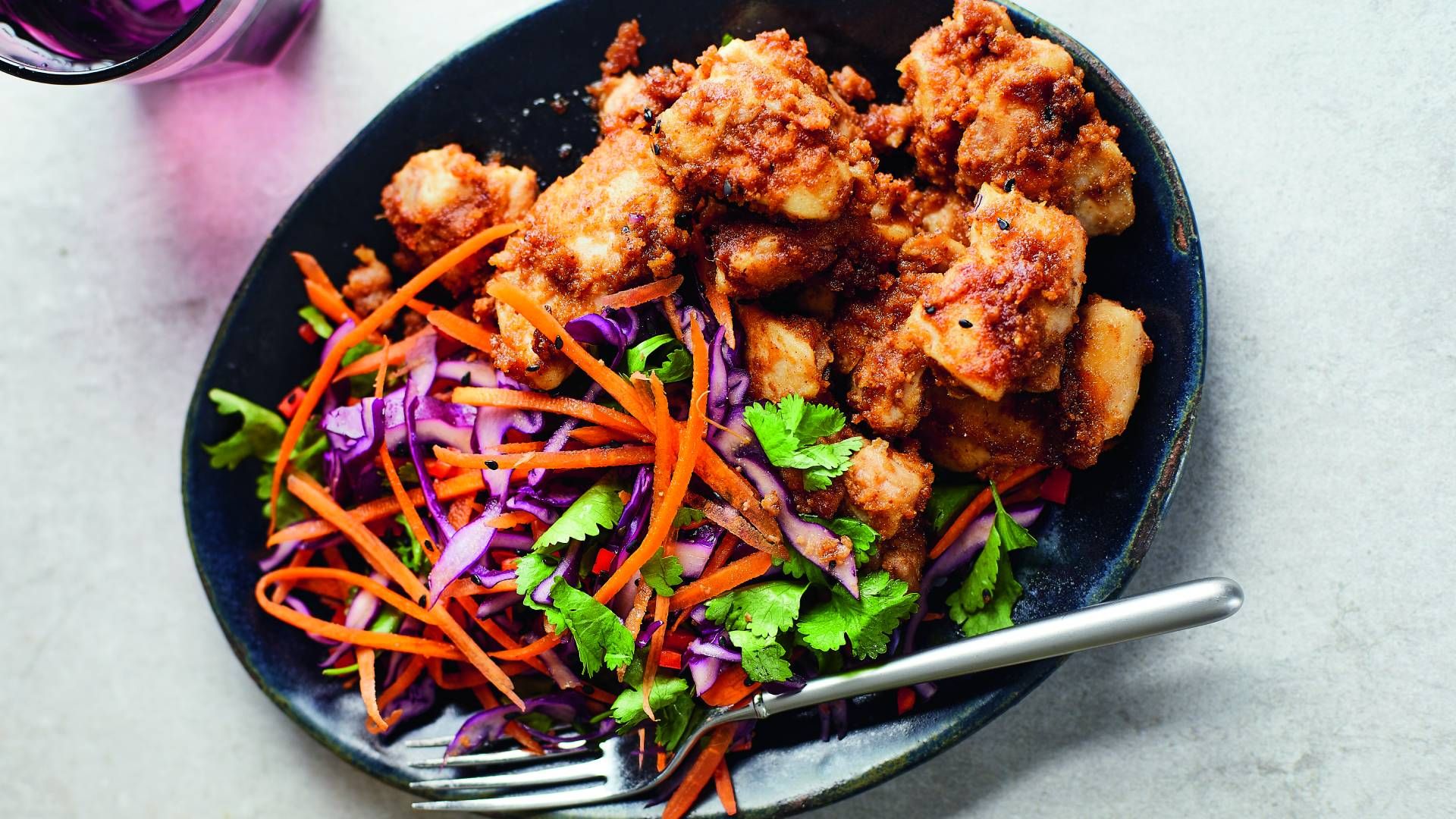 Joe Wicks' satay chicken with Asian slaw Thai Recipes GoodtoKnow