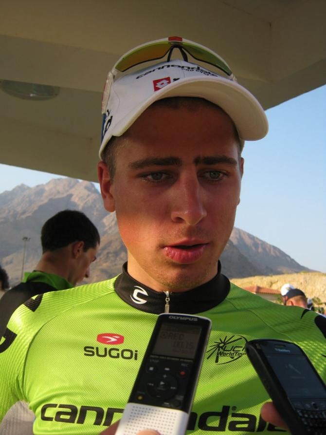 Peter Sagan (Cannondale) is interviewed after the stage
