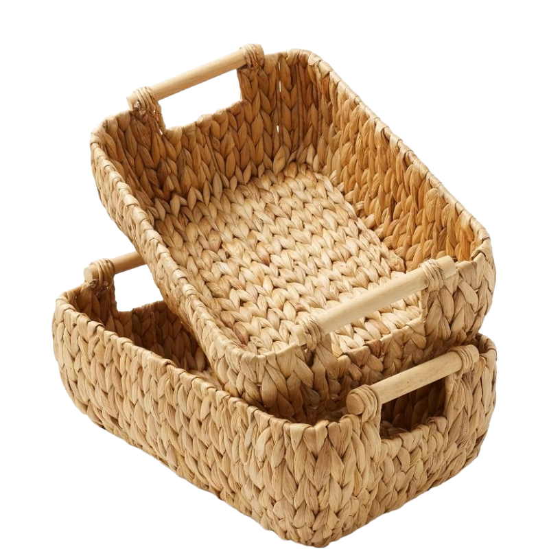 Casafield, Casafield Water Hyacinth Seagrass Oval Storage Basket Sets (Medium)