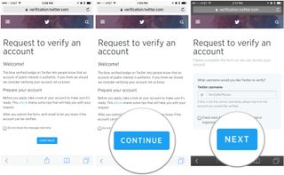 How to request verification on iPhone.
