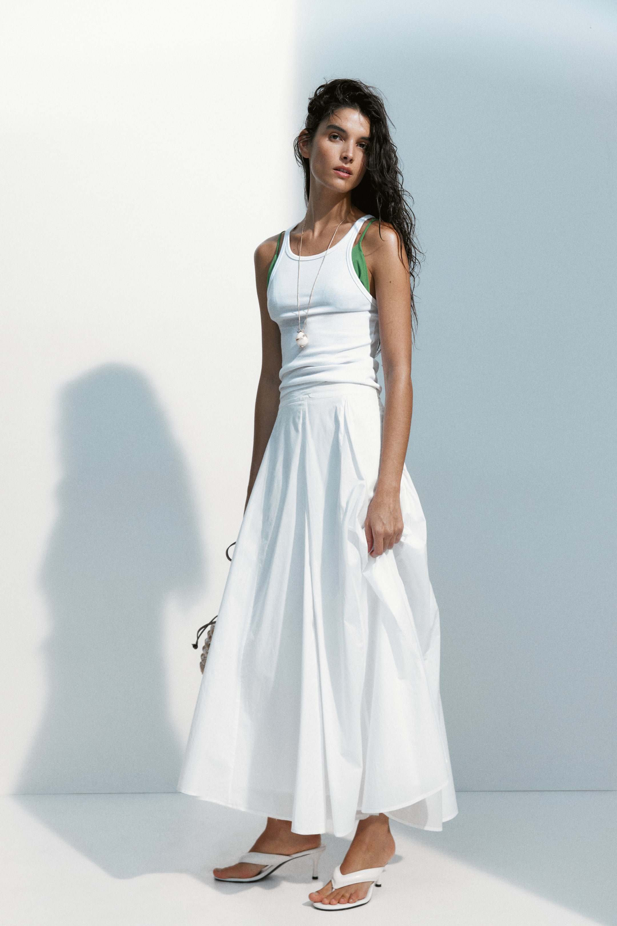 Pleated Cotton Skirt