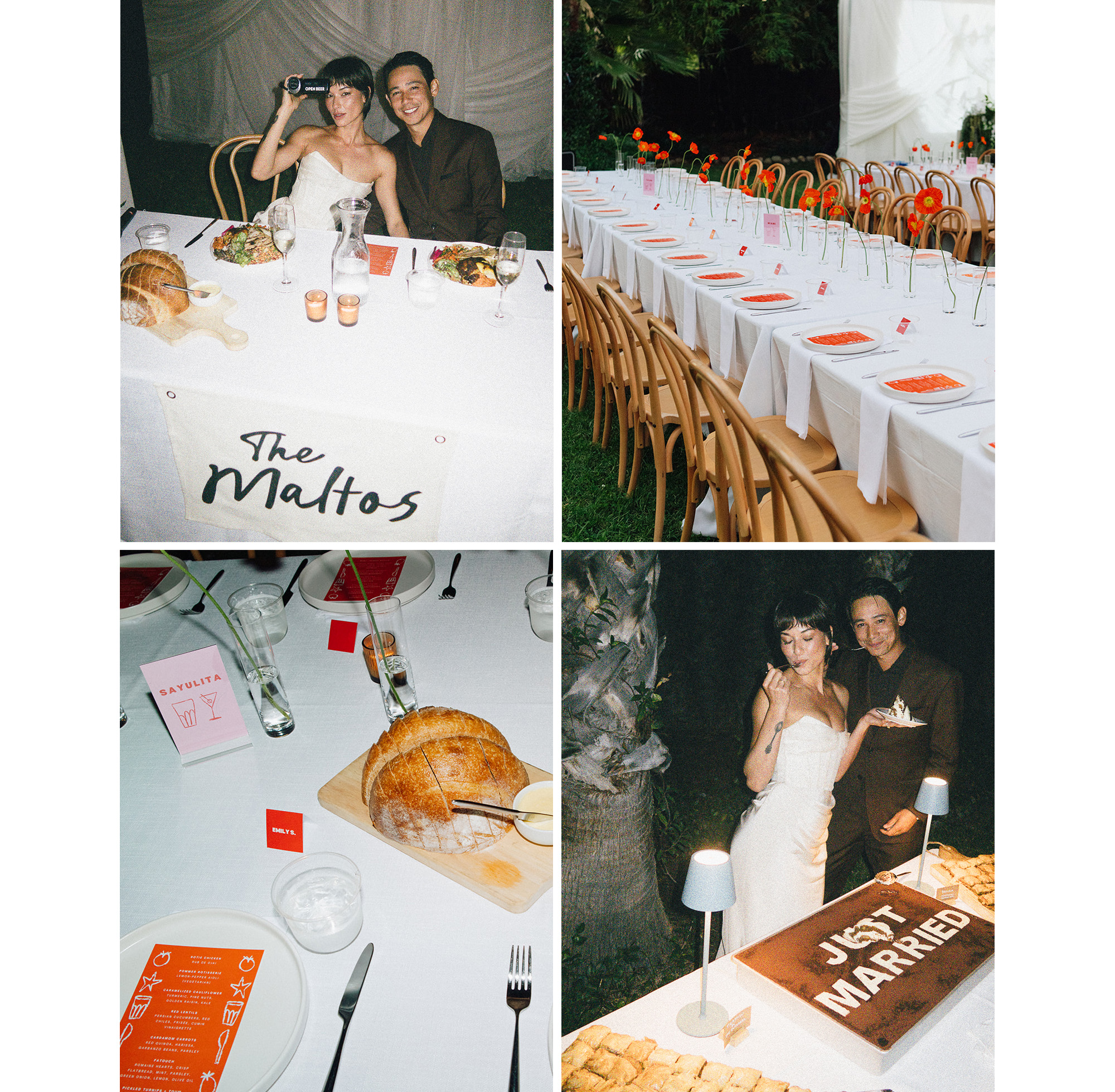 Collage of details from the reception.