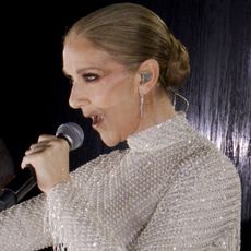 This handout released by the Olympic Broadcasting Services, shows a view of singer Celine Dion performing on the Eiffel Tower during the opening ceremony of the Paris 2024 Olympic Games Paris 2024 on July 26, 2024 in Paris, France. (Screengrab by IOC via Getty Images)