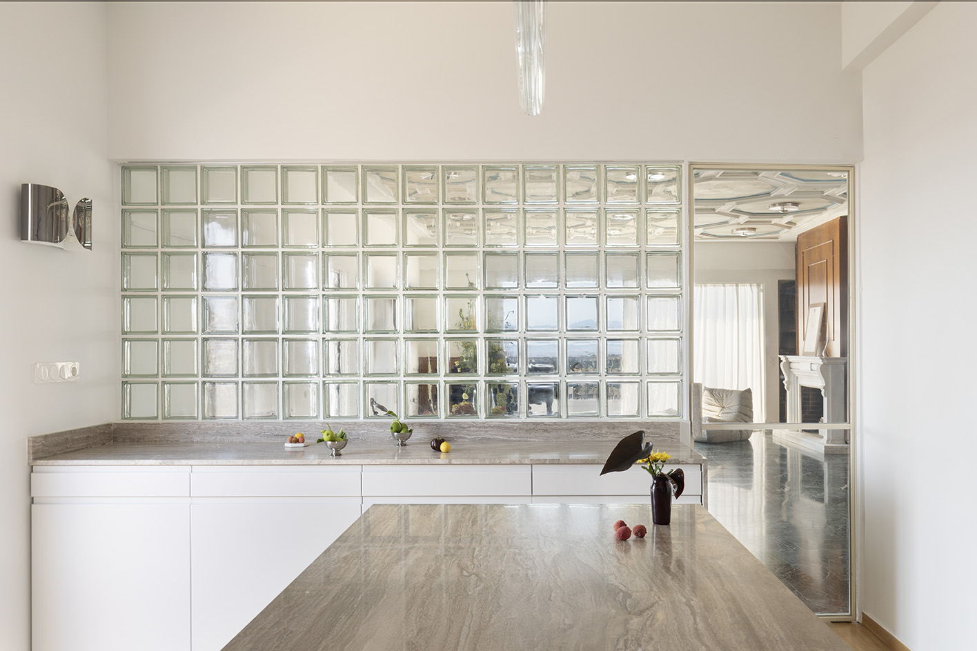 Athens apartment interiors that blend modernism and a bit of luxury 20th century living with a minimalist contemporary renovation