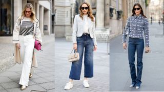 street style influencers showing spring outfit ideas jeans
