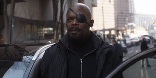 Nick Fury in Infinity War's end scene