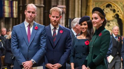 The Prince and Princess of Wales and the Duke and Duchess of Sussex attend a service at Westminster Abbey in 2018