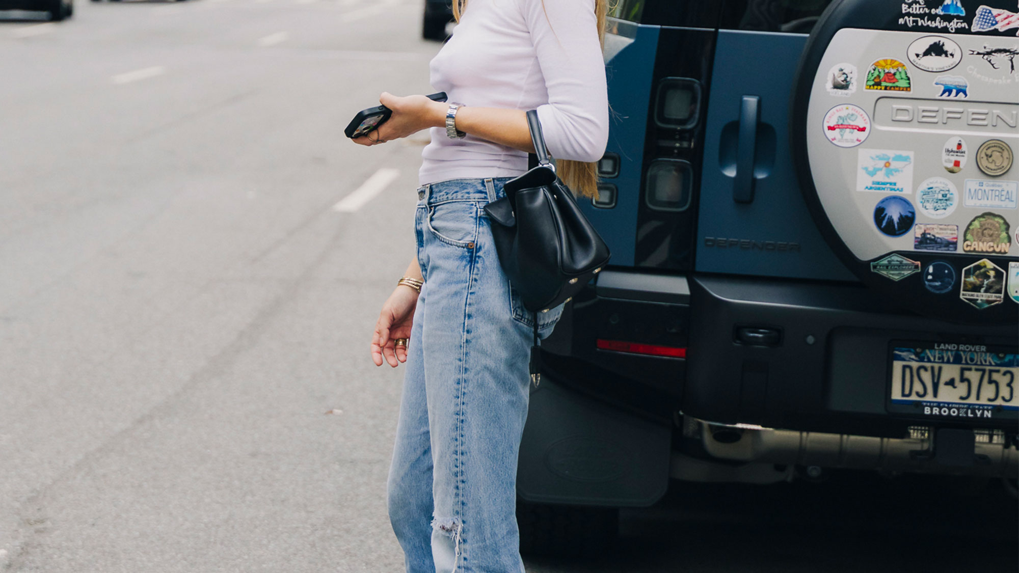 how to wear a white long-sleeve tee