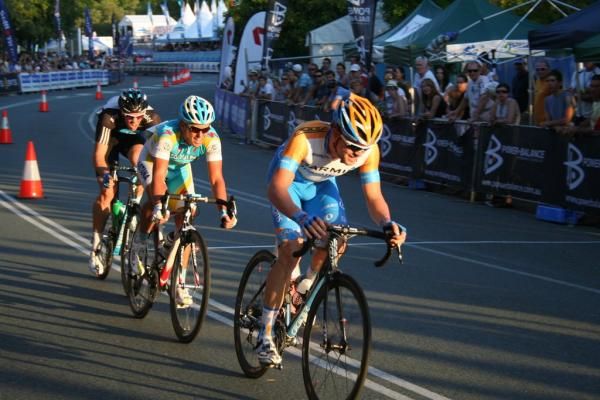 The break: Mathew Hayman (Sky), Allan Davis (Astana) and Jack Bobridge (Garmin-Transitions)