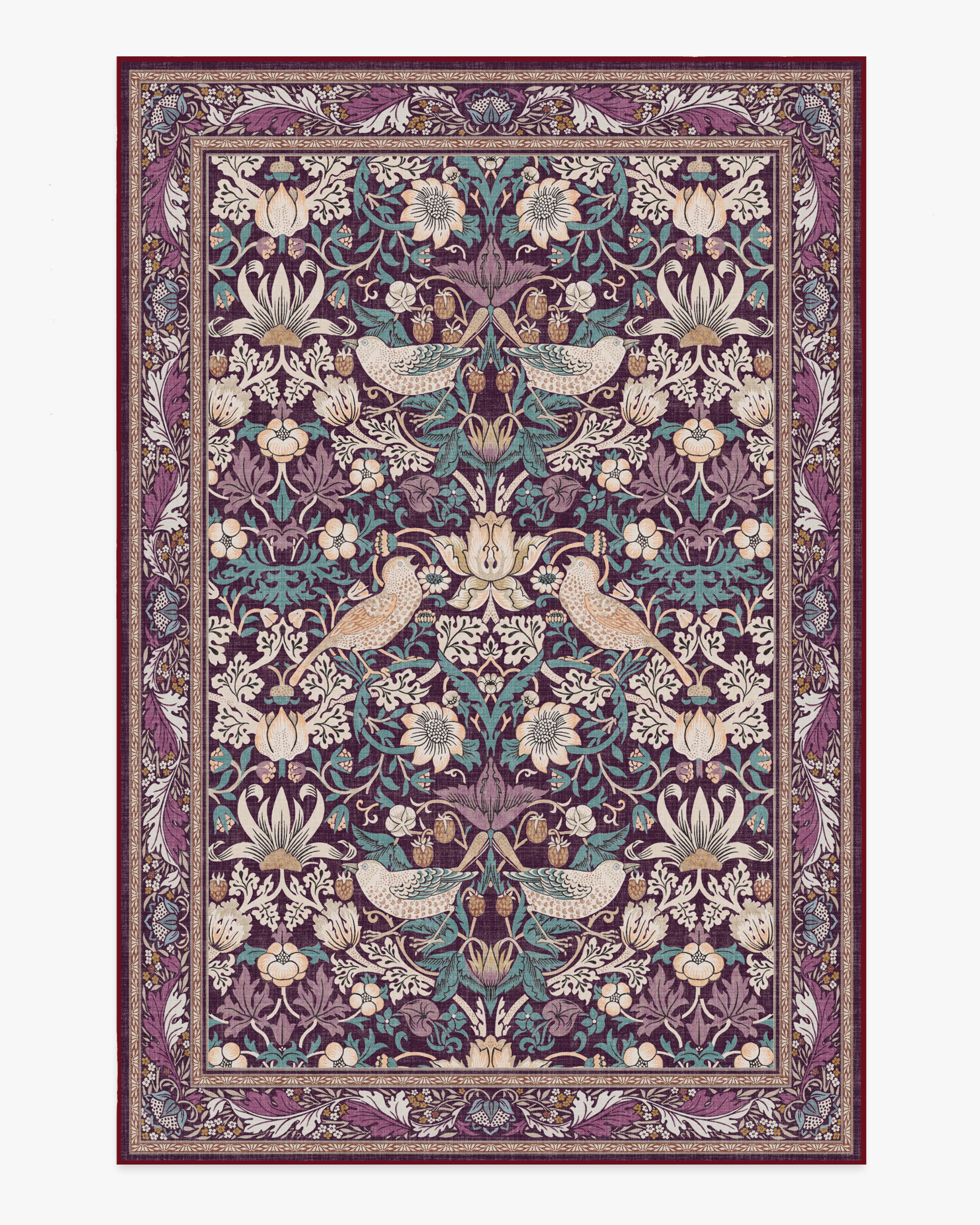 Strawberry Thief Burgundy Rug by Morris &amp;amp; Co.