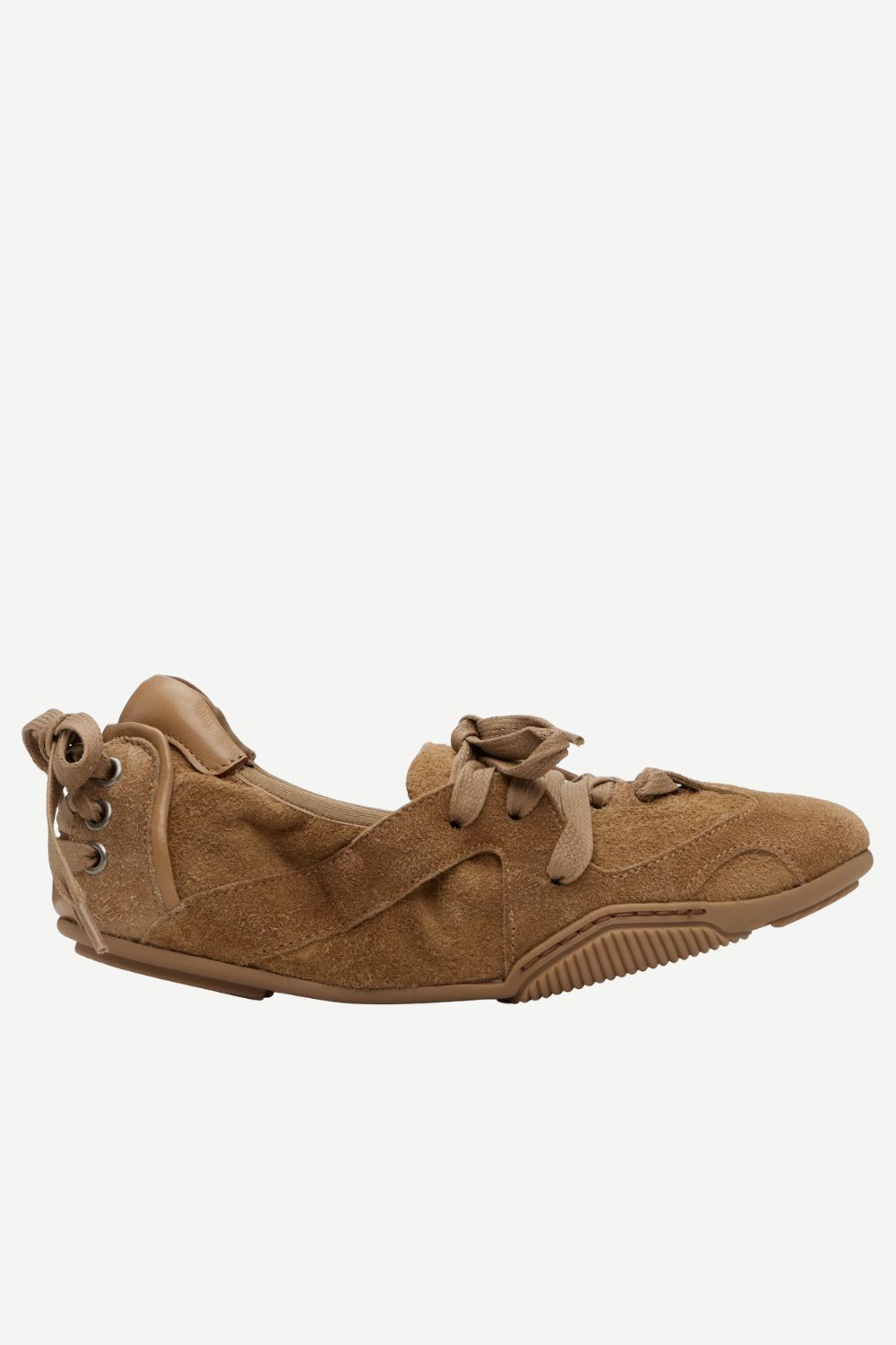 Brown Lace-Up Leather Sneakers