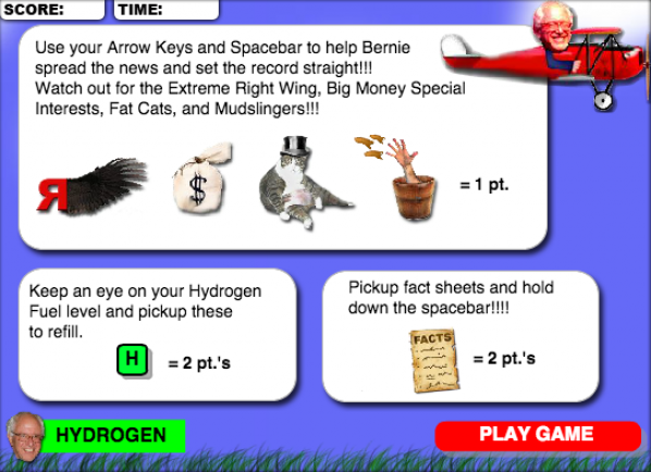 Screenshot of &amp;#039;Bernie Arcade&amp;#039; video game.