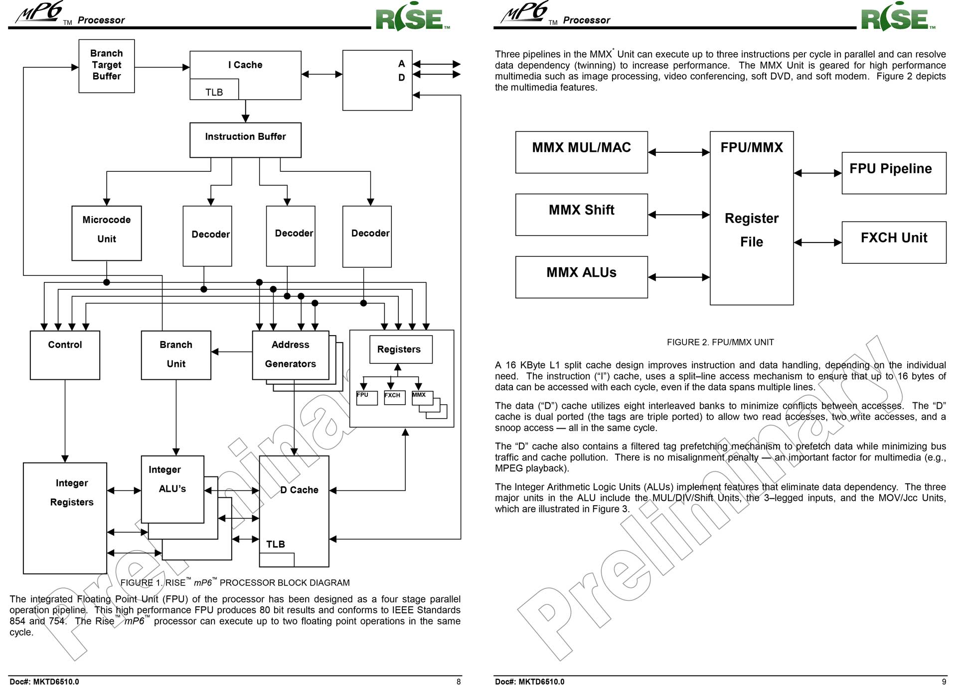 Rise mP6 CPU architecture