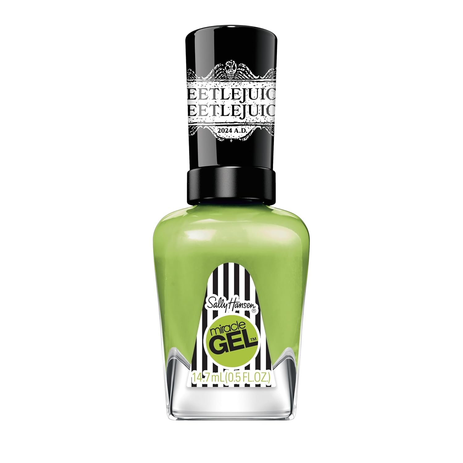 Sally Hansen, Sally Hansen Miracle Gel™, Beetlejuice Bio Exorcist​, Long-Lasting Gel-Like Formula, No UV Lamp Required, Green Nail Polish