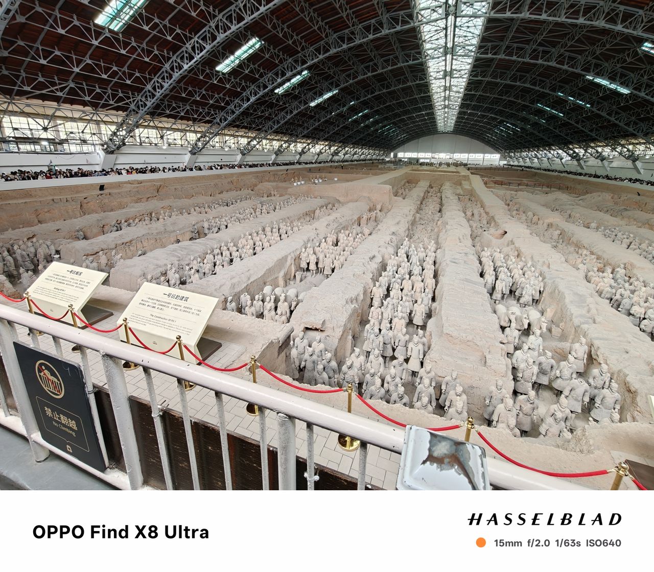 Wide view of the first pit full of terracotta warriors