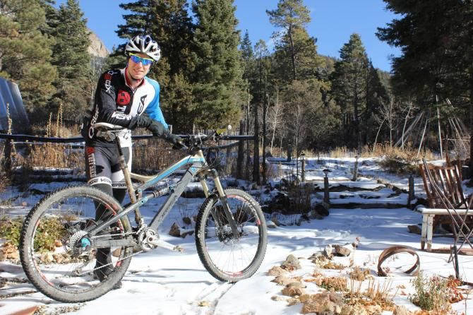 Macky Franklin heads out for a snowy ride.