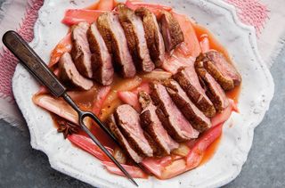 Duck with rhubarb