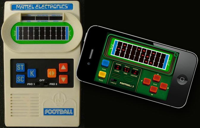 football handheld game 80's
